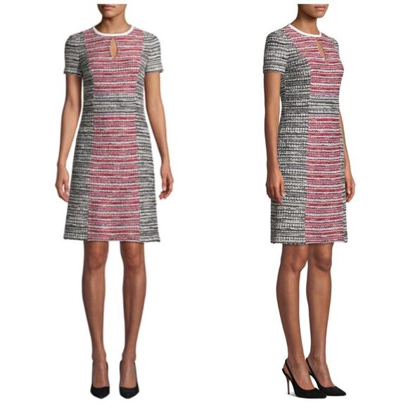 St. John Collection Amelia Women's Tweed Colorblock Sheath Dress Size 4 - Picture 2 of 7